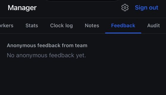 Anonymous feedback