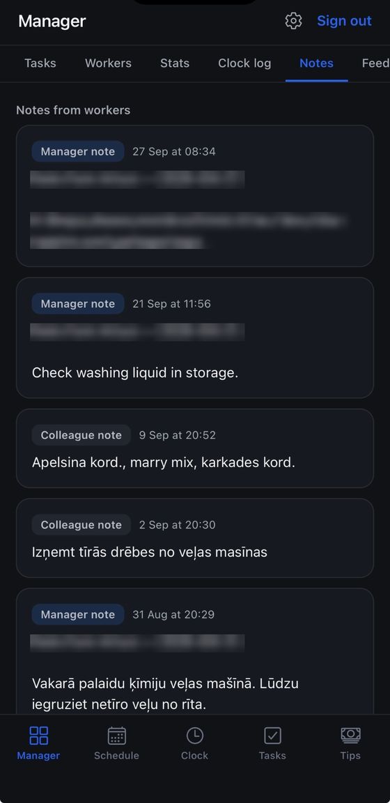 Notes from the team